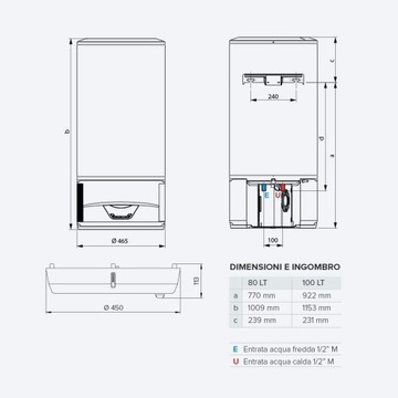 Электрический котел Ariston LYDOS HYBRID 100л WiFi