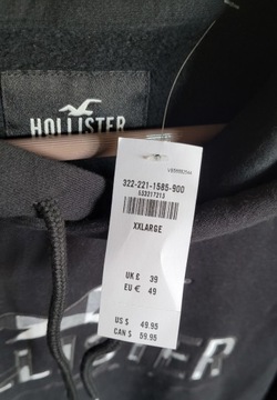 bluza z kapturem kangurek Hollister XXL czarna