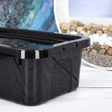 Pojemnik plastikowy organizer pudełko z pokrywą 4,5l czarny połysk box