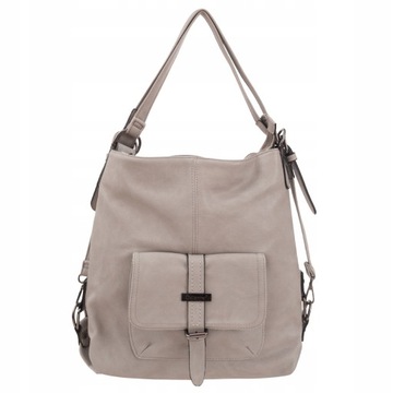 SZARA TOREBKA DAMSKA PLECAK 2w1 WOREK TORBA POPIEL SHOPPER Gallantry Paris