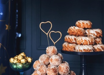 Украшение бенгальские огни - сердечки, золото, 2 шт.