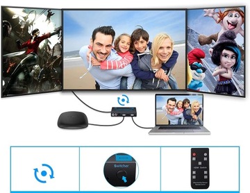 ПЕРЕКЛЮЧАТЕЛЬ HDMI 2.0 3x1 SPDIF ЭКСТРАКТОР HDCP 2.2 HDR