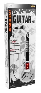 Gitara elektryczna z mikrofonem Mały muzykant Instrument ZMU.HK-9010C biała
