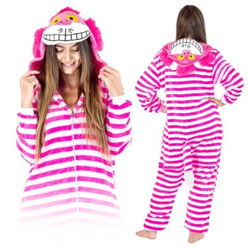 KOSTIUM ONESIE KIGURUMI PRZEBRANIE CHESHIRE CAT KOMBINEZON PIŻAMA M