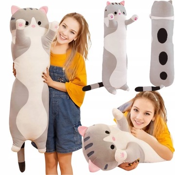 MASKOTKA PLUSZAK PODUSZKA KOT 120 cm KOTEK SZARY