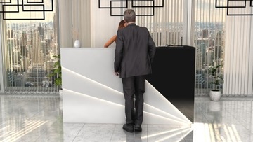 Nowoczesna Lada recepcyjna R175 190x150cm LED