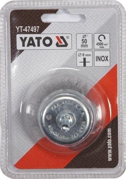SZCZOTKA DOCZOŁOWA Z TRZPIENIEM 50mm INOX YATO