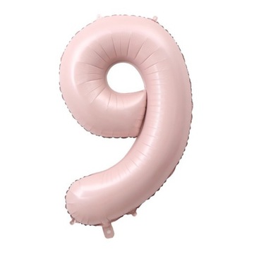 BALON FOLIOWY CYFRA 9 JASNY RÓŻOWY DUŻY XXL 100cm