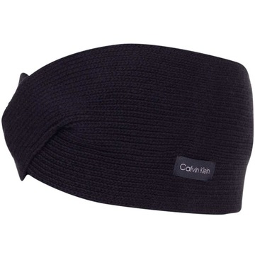 ТРИКОТАЖНАЯ ПОВЯЗКА НА ГОЛОВУ CALVIN KLEIN ESSENTIAL, ЧЕРНАЯ
