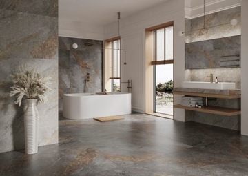 Auric light grey płytki łazienkowe gres 120x120
