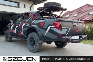 СТАЛЬНОЙ ЗАДНИЙ БАМПЕР С ОСВЕЩЕНИЕМ И ПЛАТФОРМОЙ Mitsubishi L200 2010 - 2015 г.в.