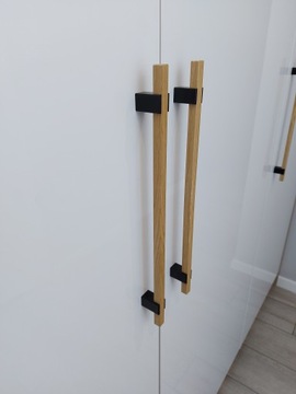 Ручка мебельная дубовая деревянная. Рейлинг, длина: 390 мм.