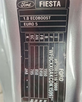 Ford Fiesta VII Hatchback 3d Facelifting 1.0 EcoBoost 100KM 2013 Ford Fiesta Benzyna Niski Przebieg Nowy Rozrzad, Olej, Filtry EURO 5, zdjęcie 32