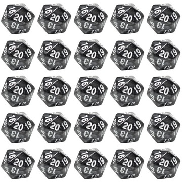 ZESTAW 25 KOSTEK K20 RPG ALDUINA KOŚĆ DWUDZIESTOŚCIENNA
