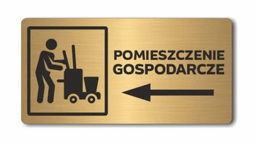 POMIESZCZENIE GOSPODARCZE strzałka w lewo | Tabliczka informacyjna | ZŁOTA