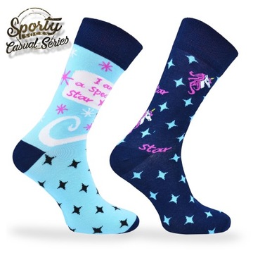 Яркие асимметричные хлопковые носки Unicorn