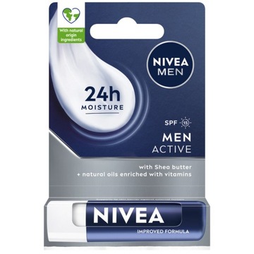 NIVEA LIP CARE MEN ACTIVE SPF 15 для мужчин, увлажняющий