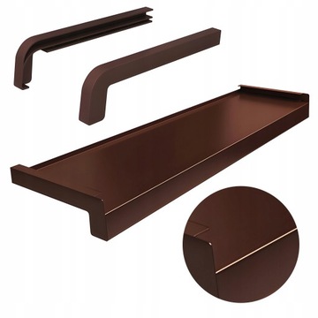 PARAPET ZEWNĘTRZNY STALOWY BRĄZOWY 25CM NA WYMIAR + BOCZKI GRATIS