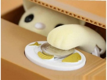 ЭЛЕКТРИЧЕСКАЯ КОПИЛКА КОТЕНОК КОШКА ИНТЕРАКТИВНАЯ АВТОМАТИЧЕСКАЯ мяукает ВОР