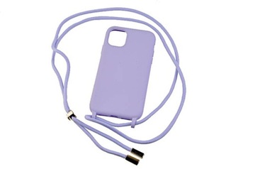 Etui ze sznurkiem case guma na telefon RCK do Apple iPhone 11 fioletowy