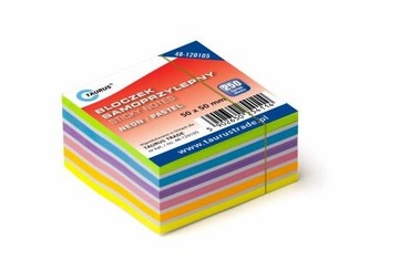 БЛОКНОТ САМОКЛЕЯЩИЙСЯ 50Х50Х250 ЛИСТОВ СМЕШАННЫХ ЦВЕТОВ.