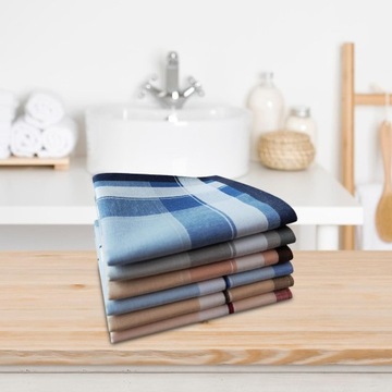 6 хлопковых мужских носовых платков, квадратные платки-банданы премиум-класса, 40x40 см, мужские