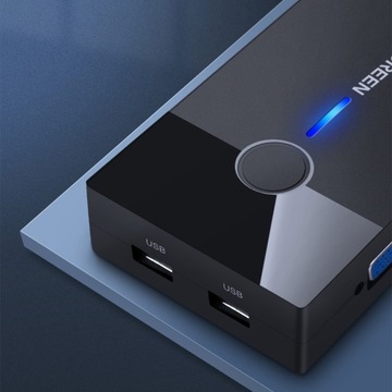 UGREEN SWITCH HUB ВИДЕОПРЕДЕЛИТЕЛЬ KVM 2X VGA TO VGA USB-B 2.0