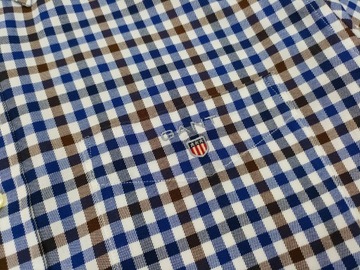 GANT UPPER EAST TWILL CHECK KOSZULA MĘSKA W KRATĘ CASUAL r. M