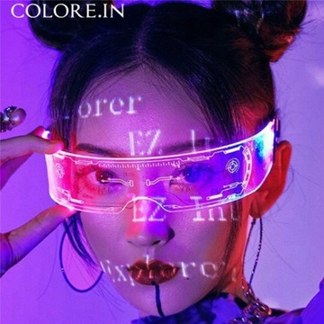Men Women LED Light Luminous Glasses Eyewear Anime