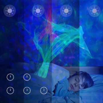 PROJEKTOR GWIAZD NIEBA LAMPKA NOCNA LED RZUTNIK LASEROWY DLA DZIECI + PILOT