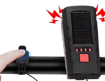ВЕЛОСИПЕДНАЯ АККУМУЛЯТОРНАЯ ФАРА ПЕРЕДНЯЯ + ЗАДНЯЯ USB СВЕТОДИОДНЫЙ ЗВОНОК 4в1 МОЩНЫЙ + СОЛНЕЧНАЯ