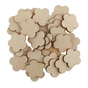 Kształt kwiatu Niedokończone drewniane puste tablice Craft 30mm 30 sztuk