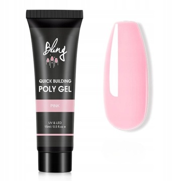 Polygel akrylożel budujący Bling 15 ml - Pink