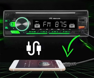 АВТОМОБИЛЬНОЕ РАДИО 1DIN USB SD BLUETOOTH МИКРОФОН