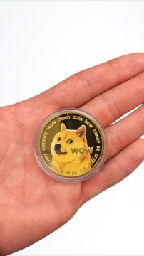 Золотая медаль Dogecoin Doge Coin + коробка