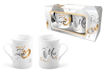 Zestaw Kubków NBC - Super Mąż Żona 290ml Prezent na Święta