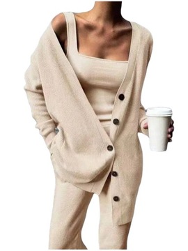 ELEGANCKI ZESTAW BLUZKA KOSZULOWA SPODNIE GUZIKI WIZYTOWA NA CODZIEŃ