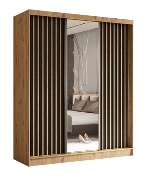 Szafa 180 cm LAMELE Lustro Szuflady LUGO 6 Artisan
