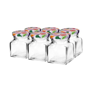 6x SŁOIK KWADRATOWY 120ml NA KONFITURY DŻEM 132122