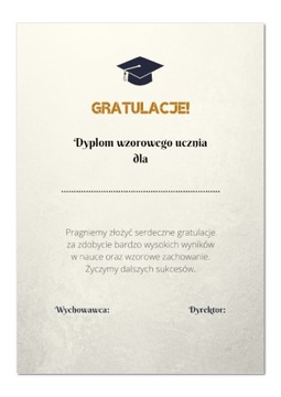 Dyplom A4 WZOROWEGO ucznia