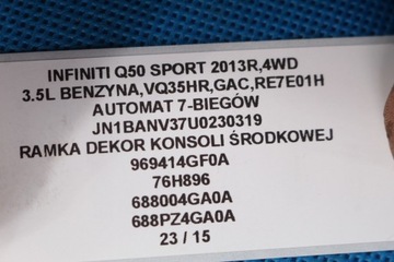 INFINITI Q50 S 3.5 HYBRIDNÍ MĚCH RÁMEČEK EVROPA 2014R 969414GF0A
