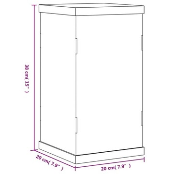 Витрина vidaXL Прозрачная 20x20x38 см, акрил