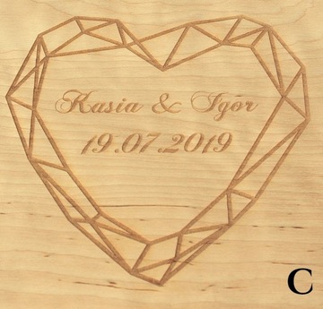 MDK Album Ślubny Drewniany Grawer A4 30ark prezent