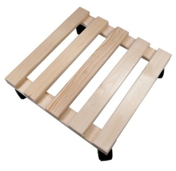 Podstawka donicę 29cm kółkach kwadratowa duża drew