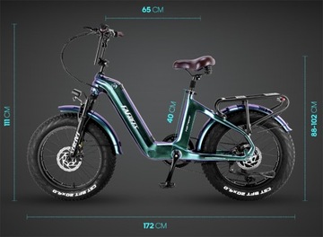 Электрический велосипед 500 Вт, 45 км/ч, 160 км, 20 дюймов, толстые шины, рама из углеродного волокна.