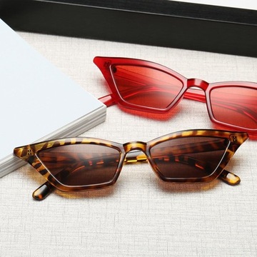 Damskie lustrzane plastikowe małe okulary przeciwsłoneczne Okulary Lampart