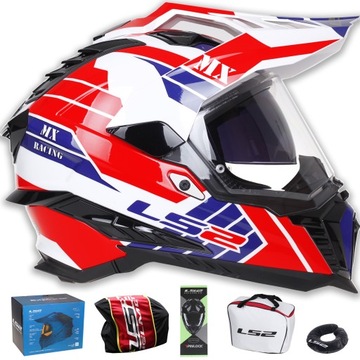 LS2 MX701 EXPLORER ATLANTIS RED KASK ENDURO CROSS