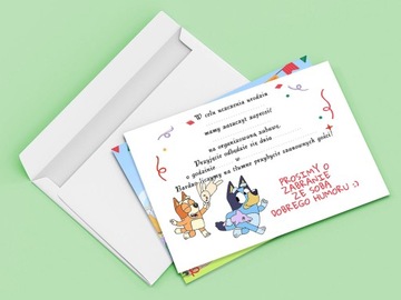 СИНИЕ СИНИЕ ДЕТСКИЕ ПРИГЛАШЕНИЯ НА ДЕНЬ РОЖДЕНИЯ + КОНВЕРТ
