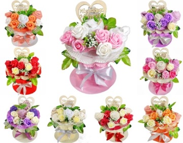 Букет полотенец ПОДАРОК ​​На День Рождения Именины Мыло розы полотенца 50х100см