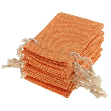 Drawstring Linen Bags Burlap Bags Gift Bags Orange